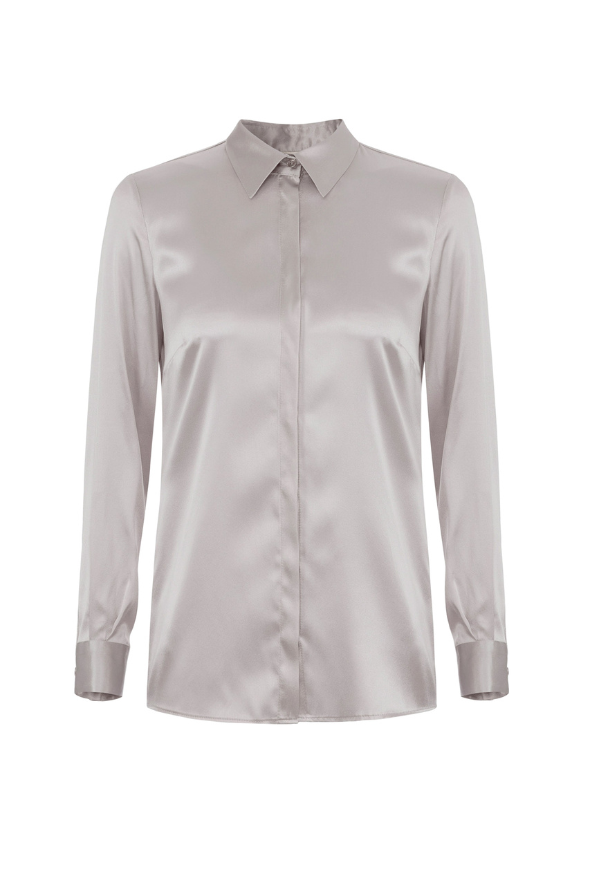 Блузка из эластичного шелка|Основной цвет:Серый|Артикул:CA04441E2 | Фото 1