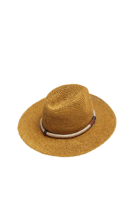 Плетеная шляпа со шнурком|Основной цвет:Бежевый|Артикул:194733 | Фото 2