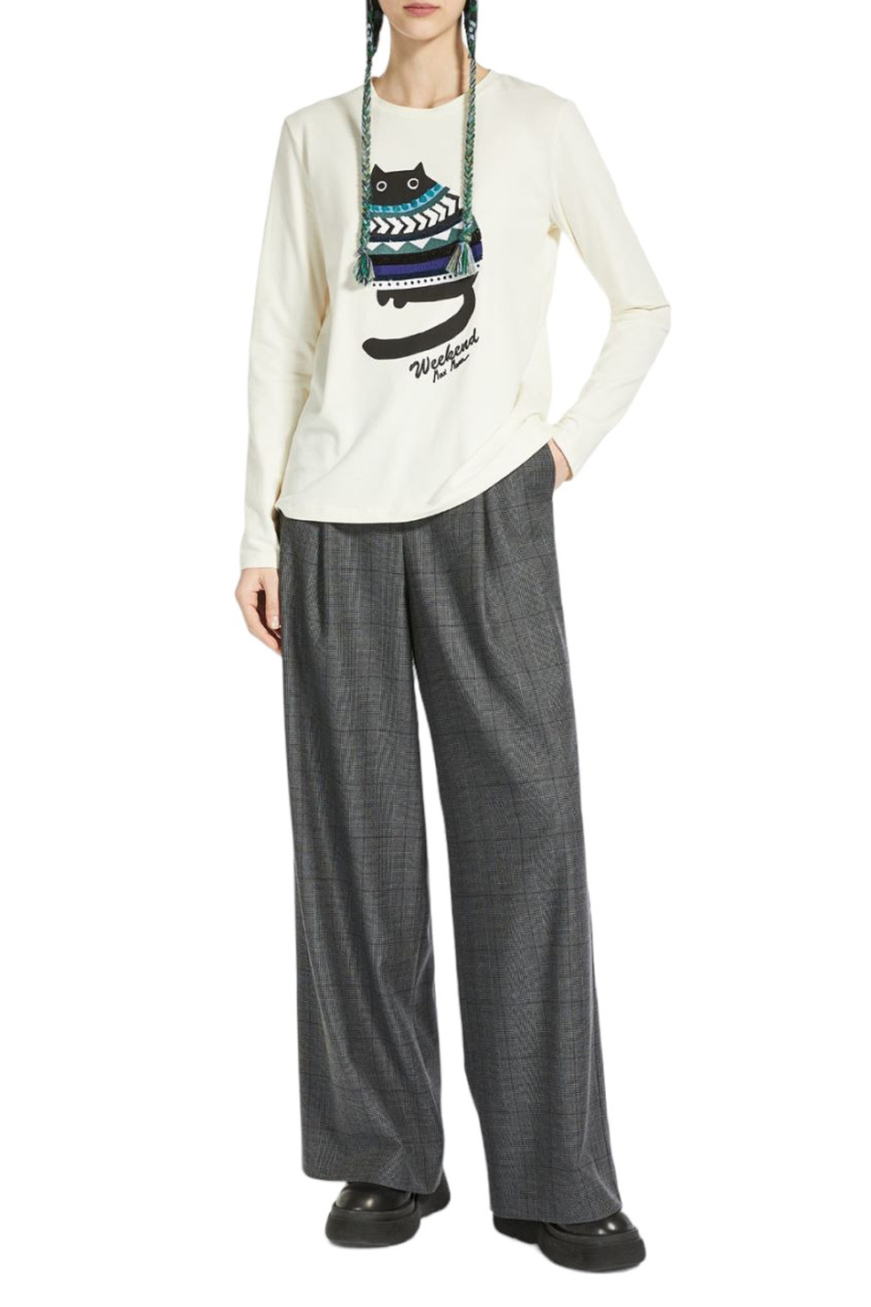 Женский Weekend Max Mara Лонгслив SIAMESE из эластичного хлопка с принтом (цвет ), артикул 2359460433 | Фото 2
