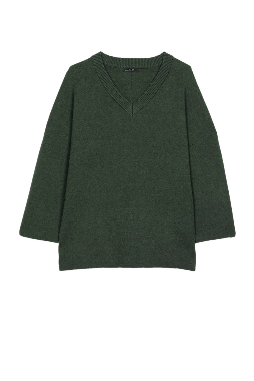Пуловер однотонный|Основной цвет:Зеленый|Артикул:206259 | Фото 1