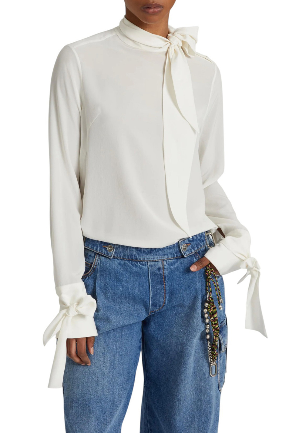 Женский ERMANNO SCERVINO Блузка из шелка (цвет ), артикул D472K311VKX | Фото 2