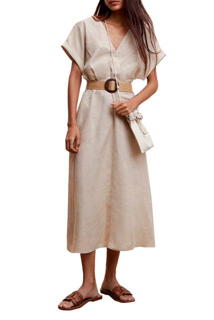 Платье AMORE из чистого льна|Основной цвет:Бежевый|Артикул:47005651 | Фото 2