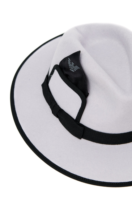 Шляпа из натуральной шерсти с контрастной окантовкой|Основной цвет:Серый|Артикул:637125-2F510 | Фото 2
