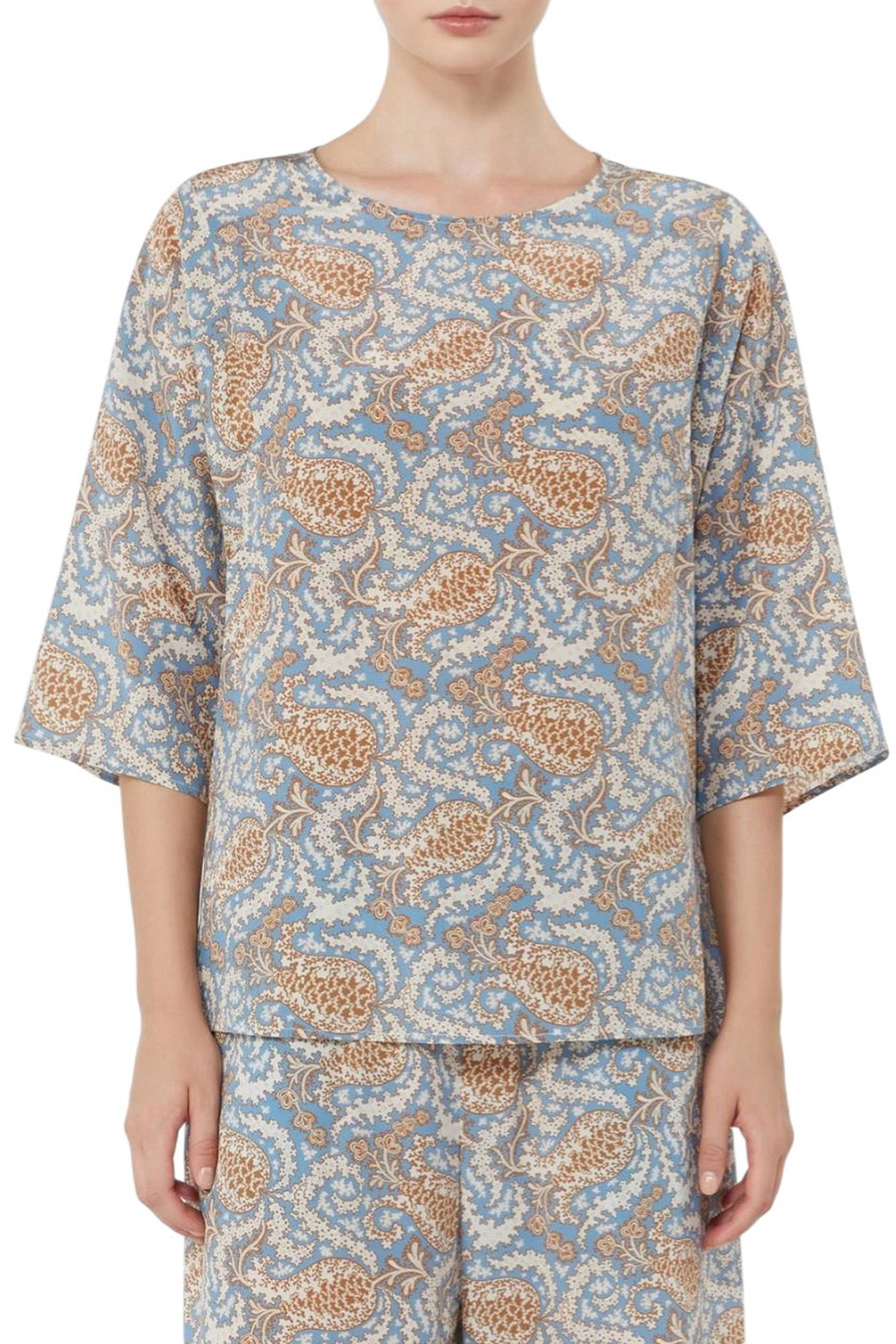 Женский Weekend Max Mara Блузка WKDGINNICO с принтом (цвет ), артикул 2615111142 | Фото 3