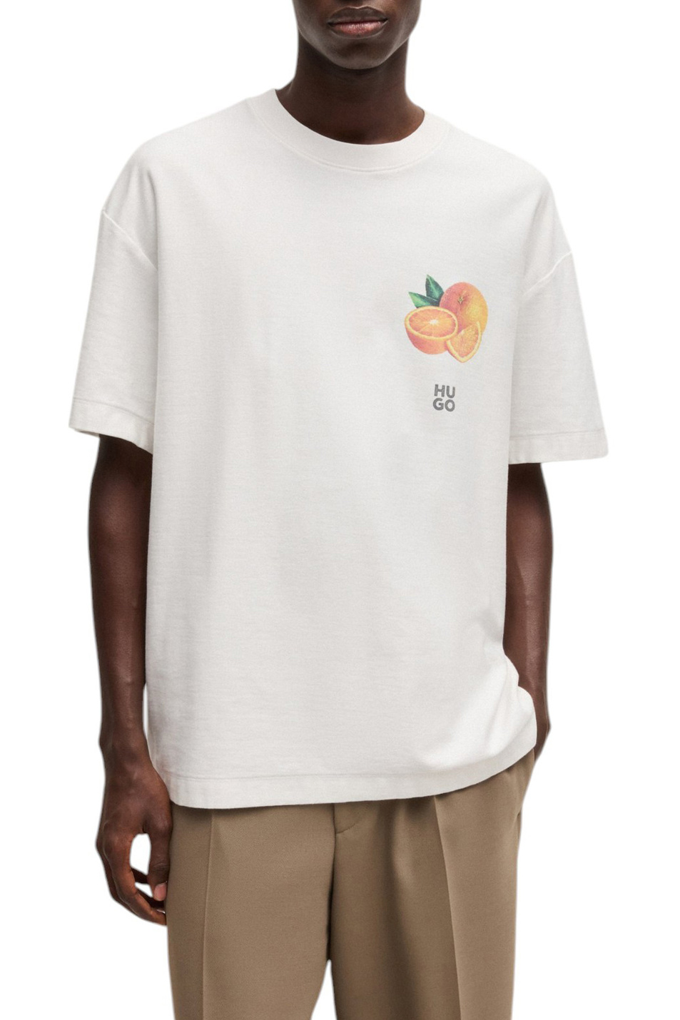 Футболка Dartiee из хлопка|Основной цвет:Белый Мужской HUGO Футболка Dartiee из хлопка (цвет ), артикул 50537576 | Фото 3