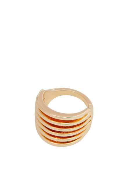 Широкое кольцо с тонкими полосками|Основной цвет:Золотой|Артикул:176204 | Фото 2