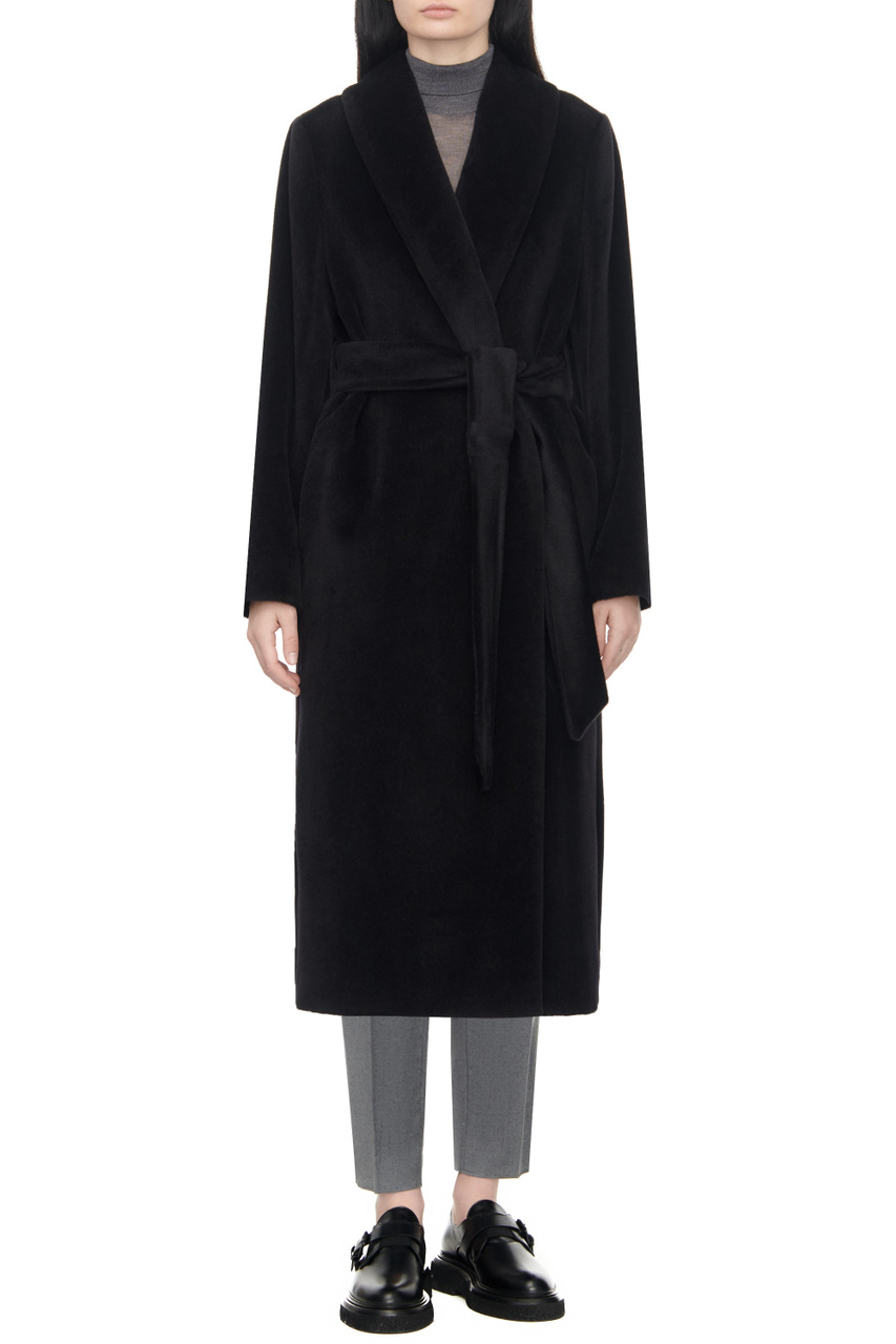 Пальто TAGLIO с поясом|Основной цвет:Черный|Артикул:2360160639 | Фото 1