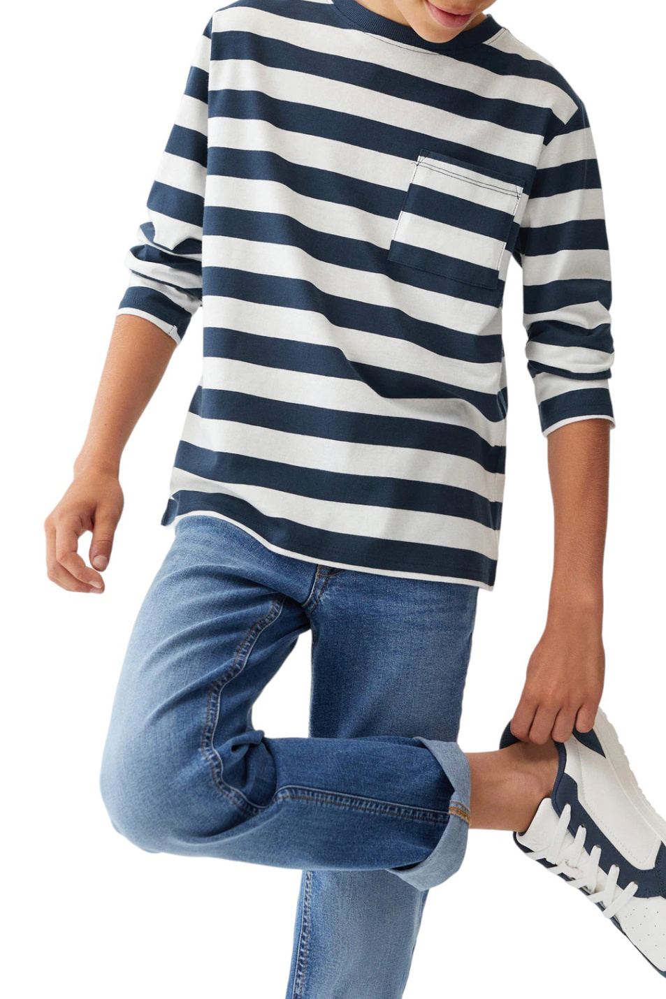 Мальчикам Mango Kids Джемпер PAUL2 в полоску (цвет ), артикул 57013263 | Фото 4
