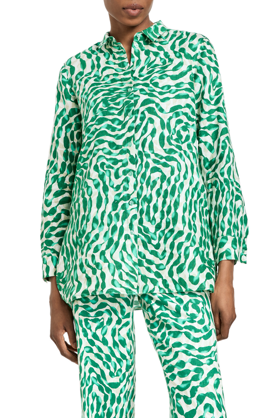 Женский Gerry Weber Рубашка из чистого льна с принтом (цвет ), артикул 260025-66224 | Фото 3