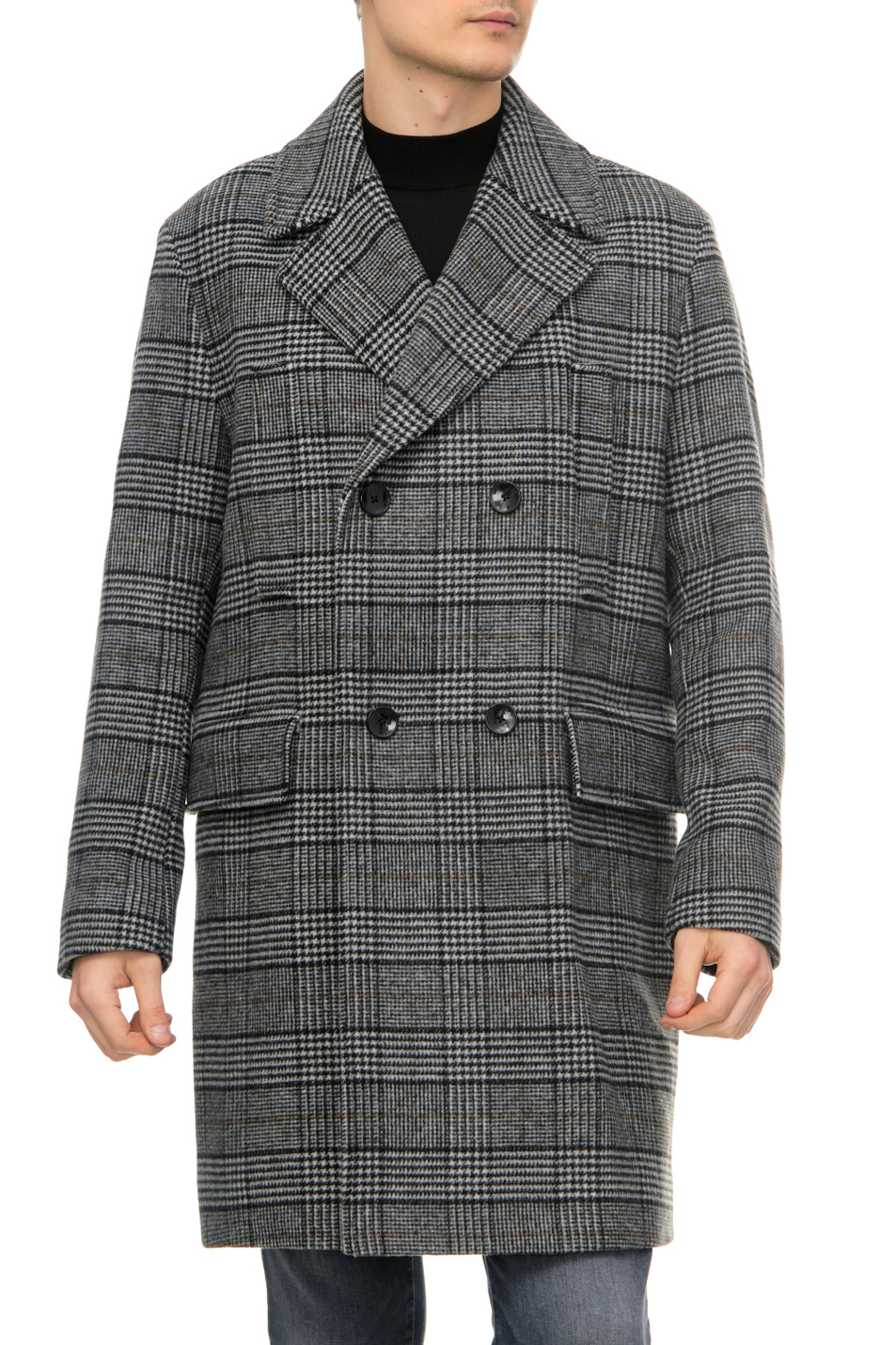 Мужской BOSS Двубортное пальто из смесовой шерсти (цвет ), артикул 50479513 | Фото 1