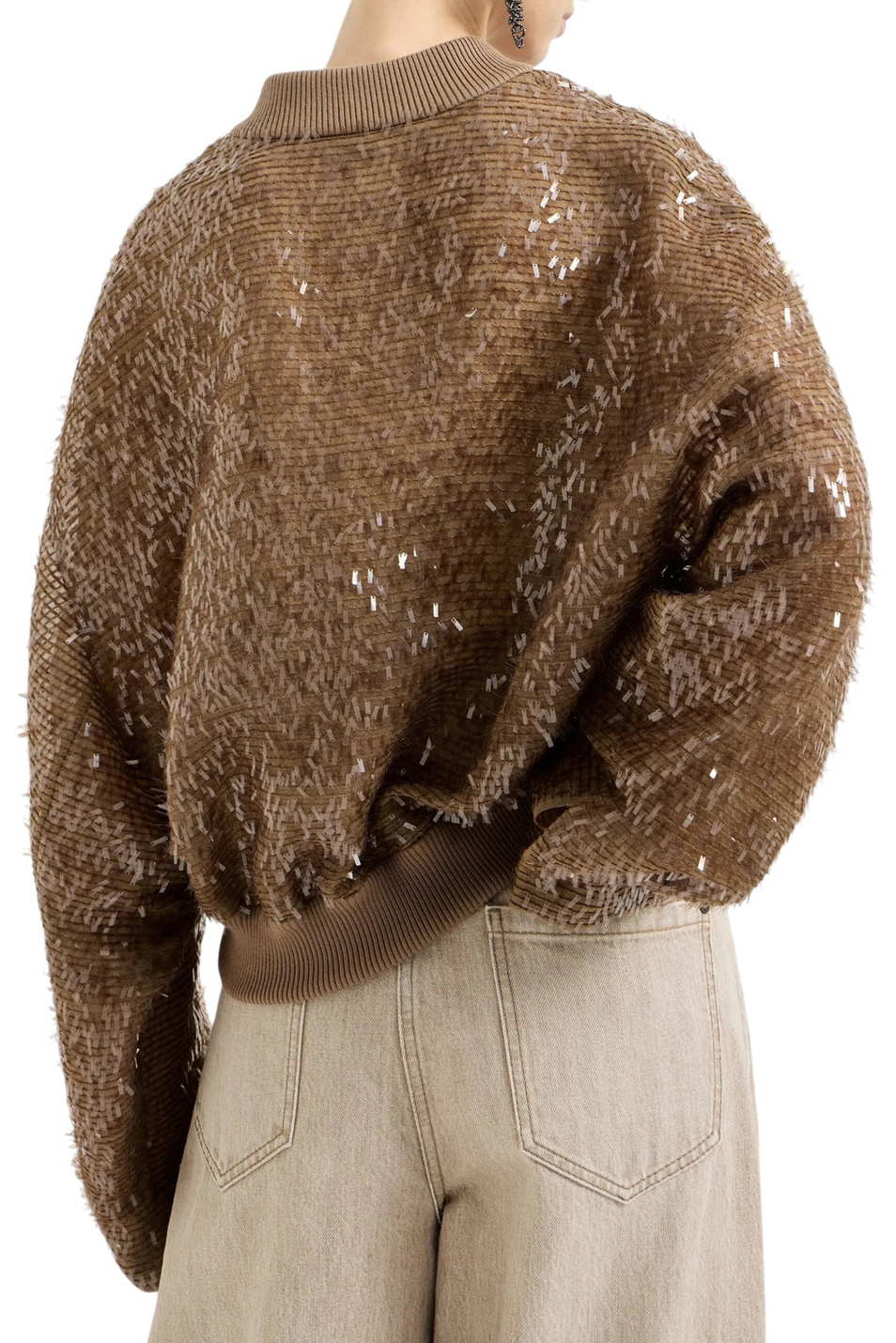 Бомбер из натурального шелка|Основной цвет:Коричневый Женский Brunello Cucinelli Бомбер из натурального шелка (цвет ), артикул MF940HW306 | Фото 5