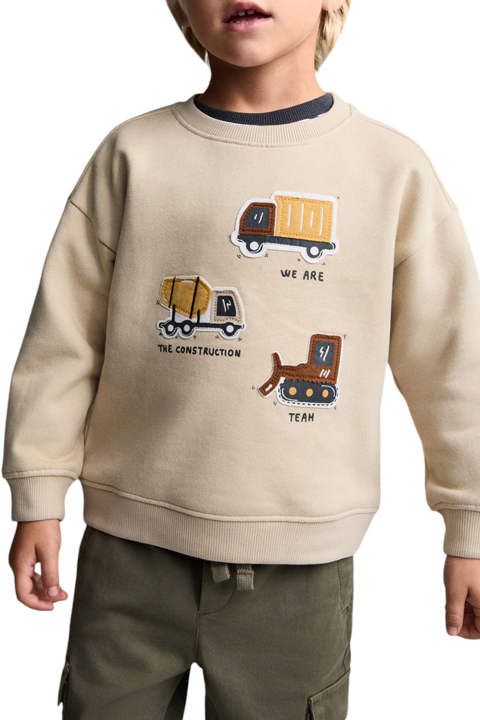 Малышам мальчикам Mango Kids Свитшот TRUCK из хлопка (цвет ), артикул 77086735 | Фото 4