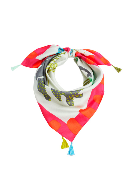 Квадратный шейный платок с принтом|Основной цвет:Мультиколор|Артикул:198515 | Фото 2
