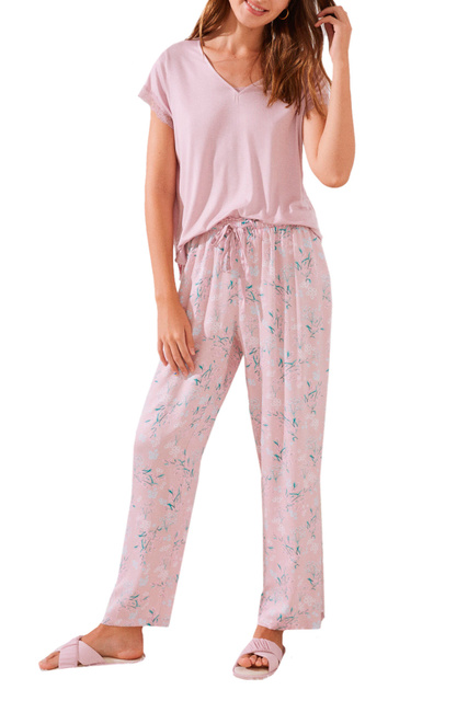 Пижама из смесовой вискозы|Основной цвет:Розовый|Артикул:3594638 | Фото 1