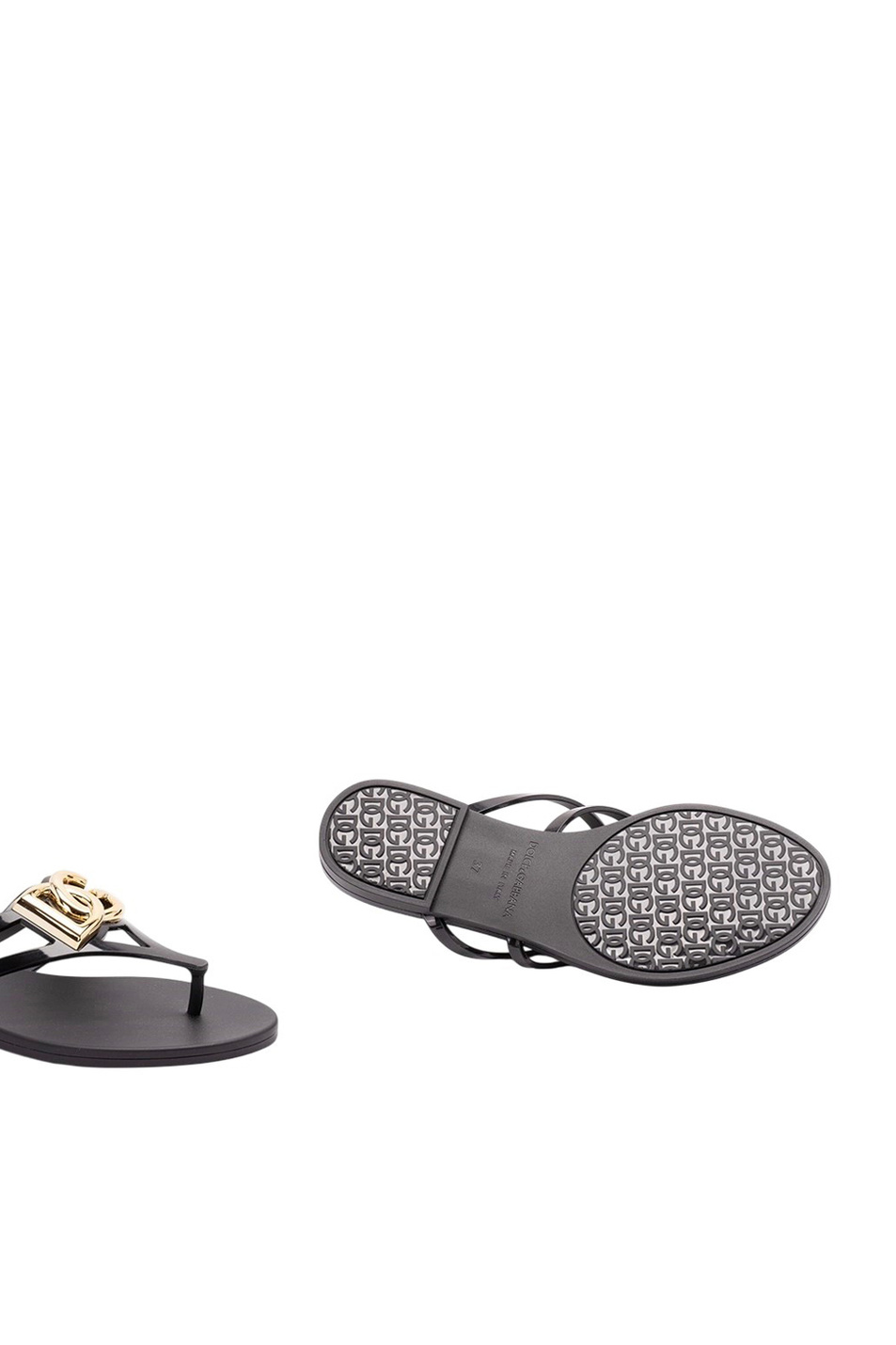 Шлепанцы с логотипом|Основной цвет:Черный Женский Dolce & Gabbana Шлепанцы с логотипом (цвет ), артикул CW2418-AY817 | Фото 5