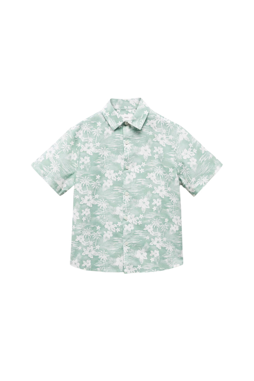 Рубашка JAMAICA из натурального хлопка с принтом|Основной цвет:Мятный|Артикул:67097917 | Фото 1