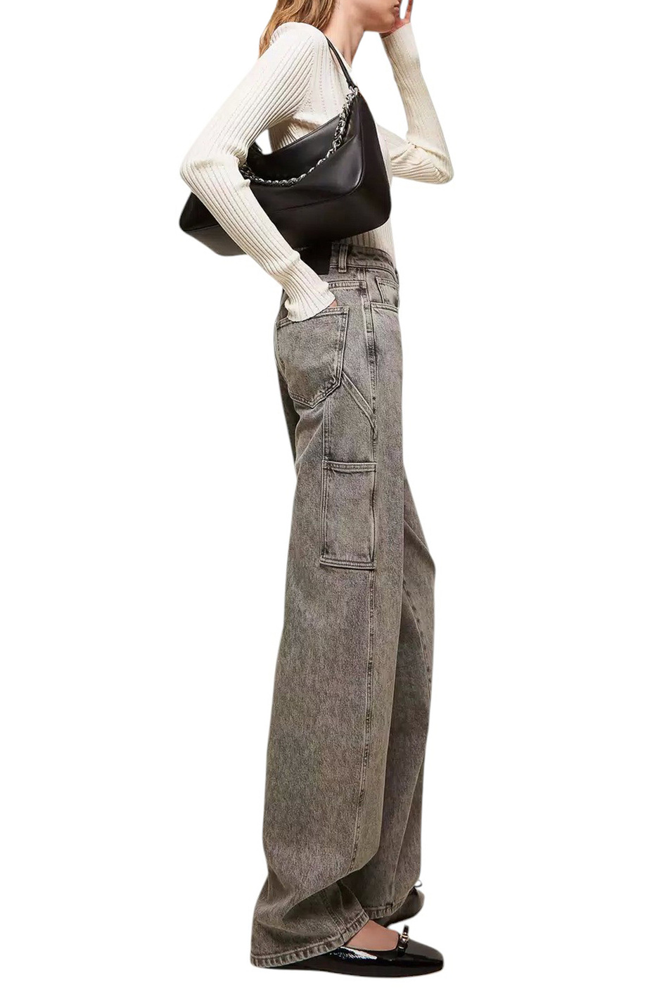 Джинсы из эластичного хлопка|Основной цвет:Серый Женский TWINSET Milano Джинсы из эластичного хлопка (цвет ), артикул 252AP2480 | Фото 4