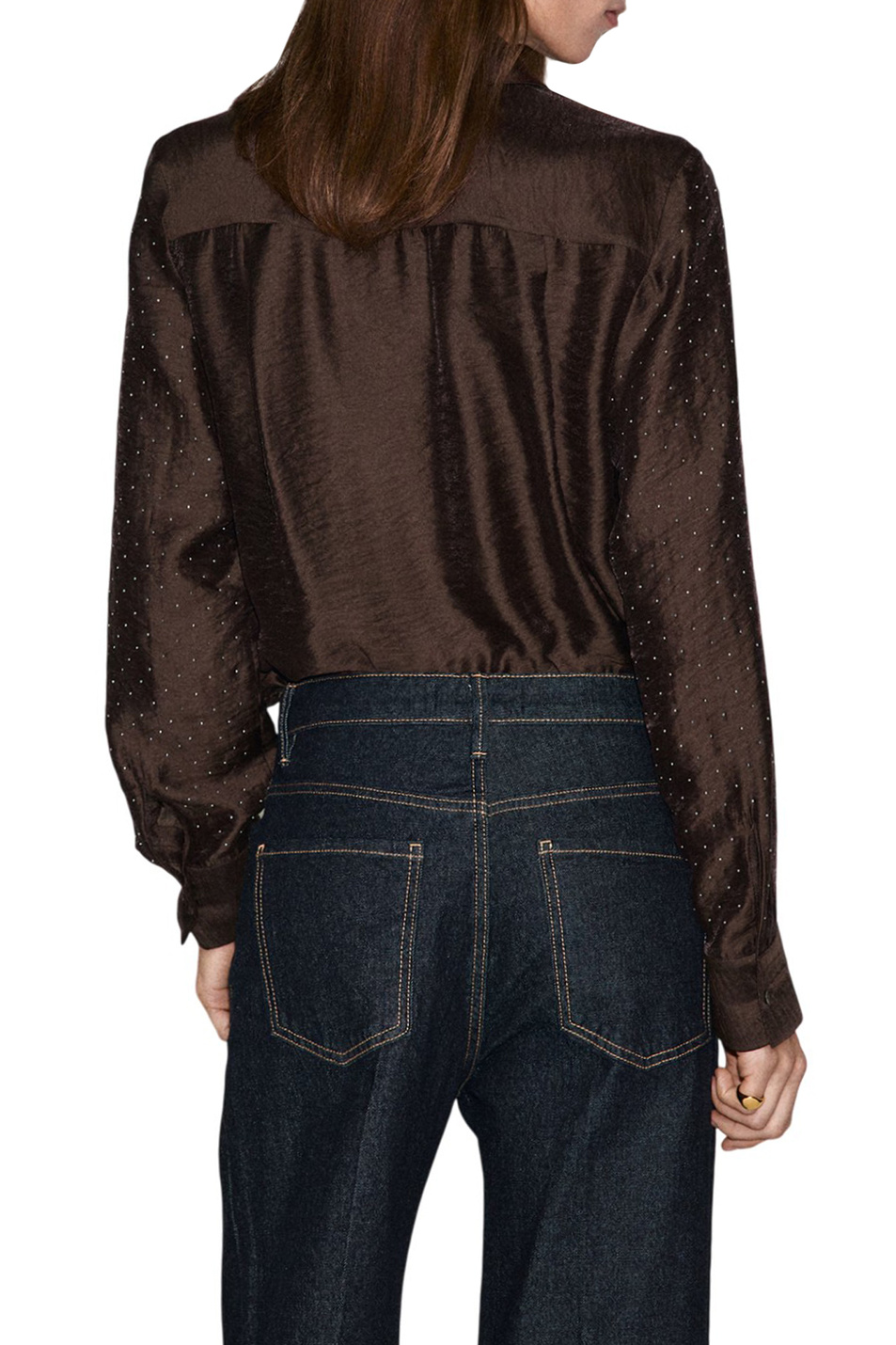 Женский Mango Рубашка ROMP со стразами (цвет ), артикул 17019109 | Фото 4