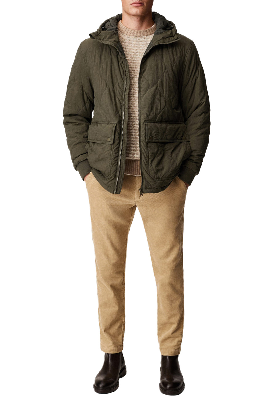 Мужской Mango Man Стеганая куртка STEFAN с капюшоном (цвет ), артикул 37045905 | Фото 2