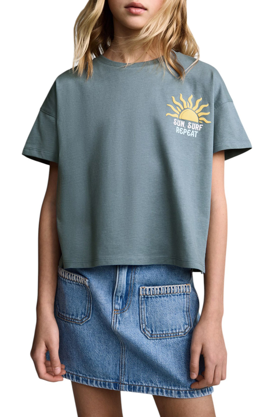Девочкам Mango Kids Футболка SUNSHINE из хлопка (цвет ), артикул 87037894 | Фото 4