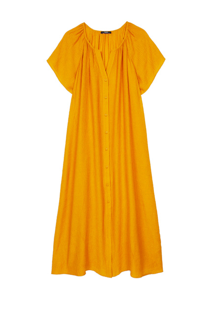 Платье с V-образным вырезом|Основной цвет:Желтый|Артикул:194972 | Фото 1