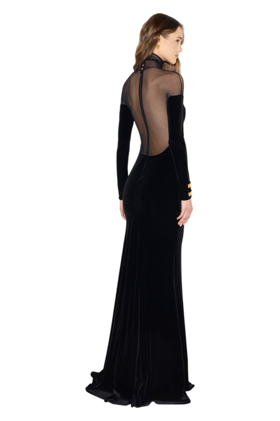 Женский Elisabetta Franchi Платье Red Carpet из бархата (цвет ), артикул ABR2967E2 | Фото 3