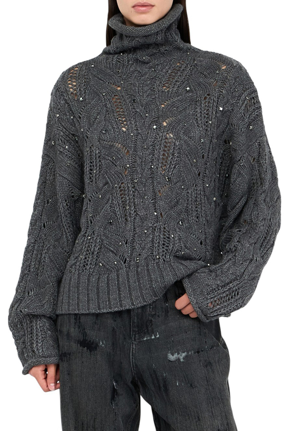 Женский Liu Jo Свитер со стразами (цвет ), артикул MF5451MA37R | Фото 3