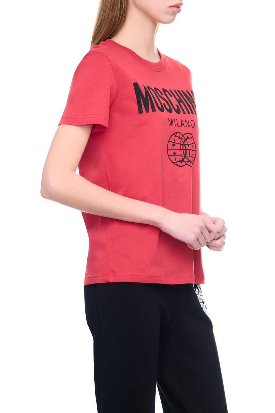 Женский Moschino Футболка из натурального хлопка с крупным логотипом (цвет ), артикул J0709-0541 | Фото 5
