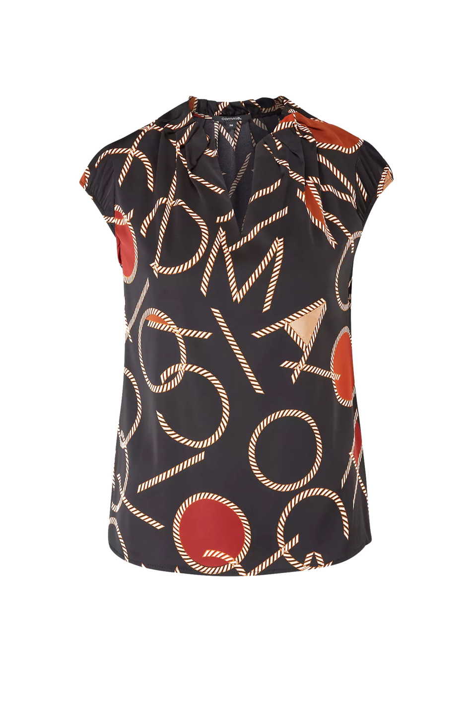 Comma Атласная блузка с V-образным вырезом (цвет ), артикул 81.108.12.X042 | Фото 1
