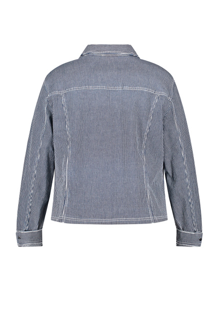 Полосатая джинсовая куртка|Основной цвет:Синий|Артикул:230013-21406 | Фото 2
