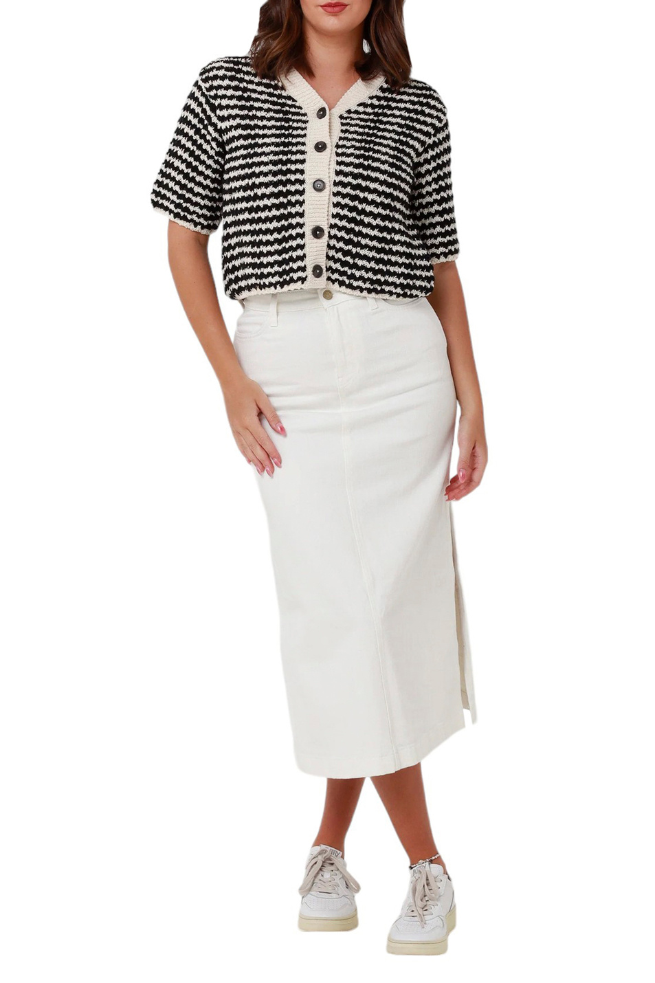 Женский 7 for all Mankind Юбка MIDI SKIRT джинсовая из эластичного хлопка (цвет ), артикул JSC8C290SU | Фото 2