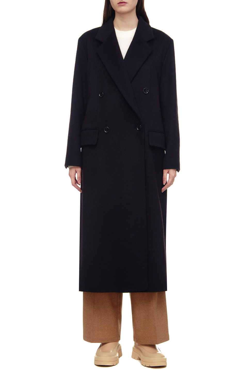 Женский BOSS Двубортное пальто из смесовой шерсти (цвет ), артикул 50476834 | Фото 3
