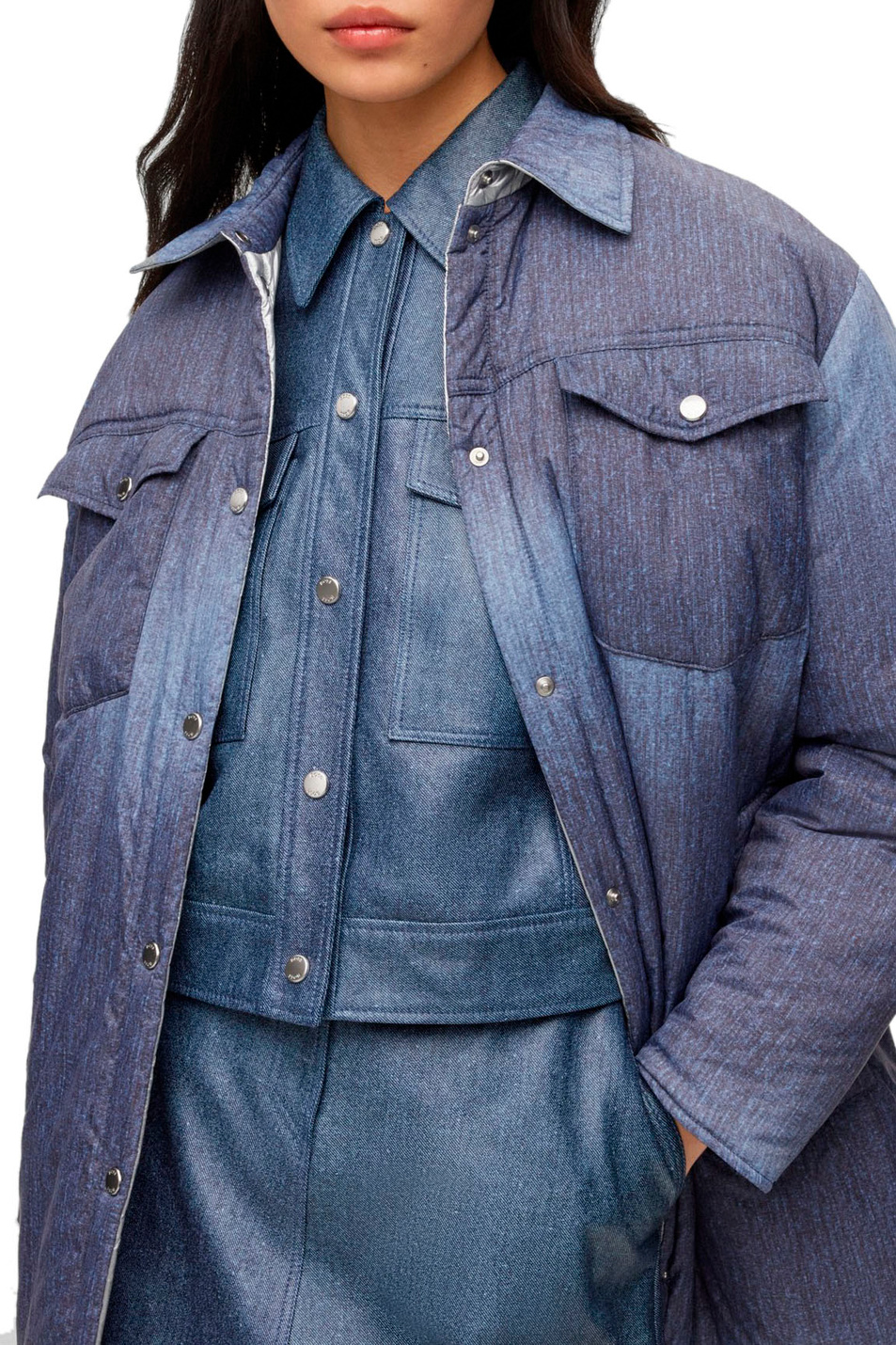 Женский BOSS Куртка-рубашка двусторонняя с отложным воротником (цвет ), артикул 50494256 | Фото 4