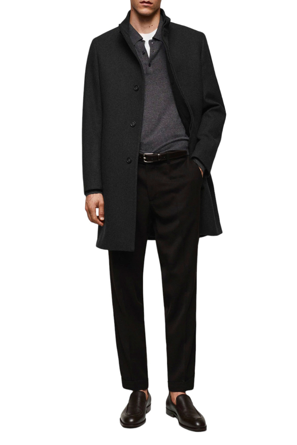 Мужской Mango Man Пальто однотонное FUNNEL (цвет ), артикул 57025950 | Фото 2
