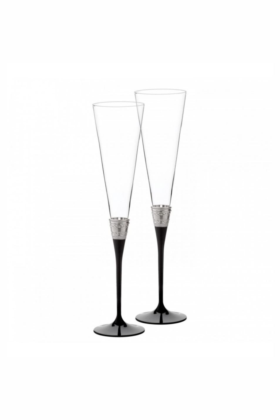 Не имеет пола Wedgwood Набор бокалов для шампанского Vera Wang With Love Noir Silver, 2 шт. (цвет ), артикул 55080606411 | Фото 1
