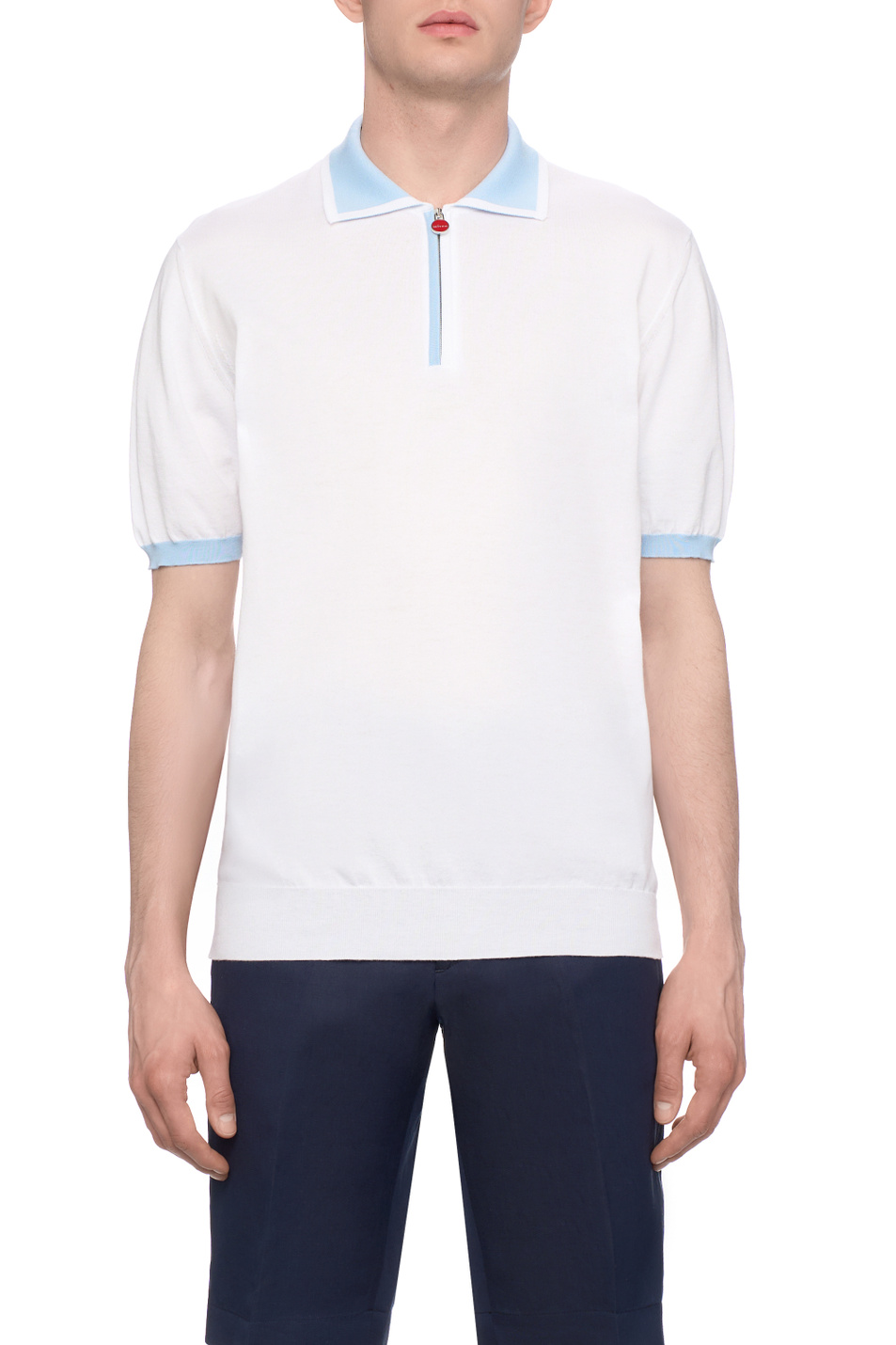 Мужской Kiton Поло из хлопка (цвет белый), артикул UMK0571V108A00L | Фото 4