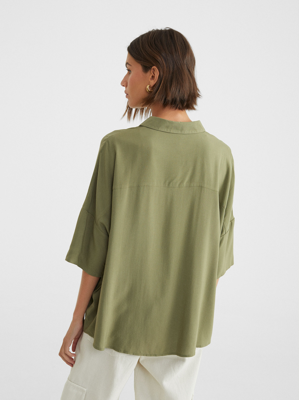Parfois Рубашка оверсайз из вискозы (цвет ), артикул 171354 | Фото 5