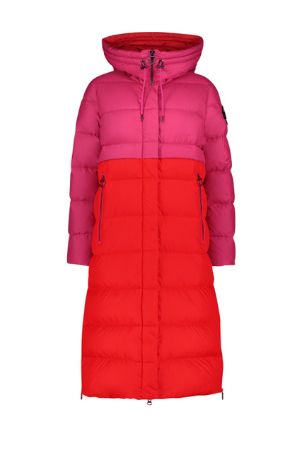 Стеганое пальто с объемным капюшоном|Основной цвет:Красный|Артикул:7363/1564 | Фото 1