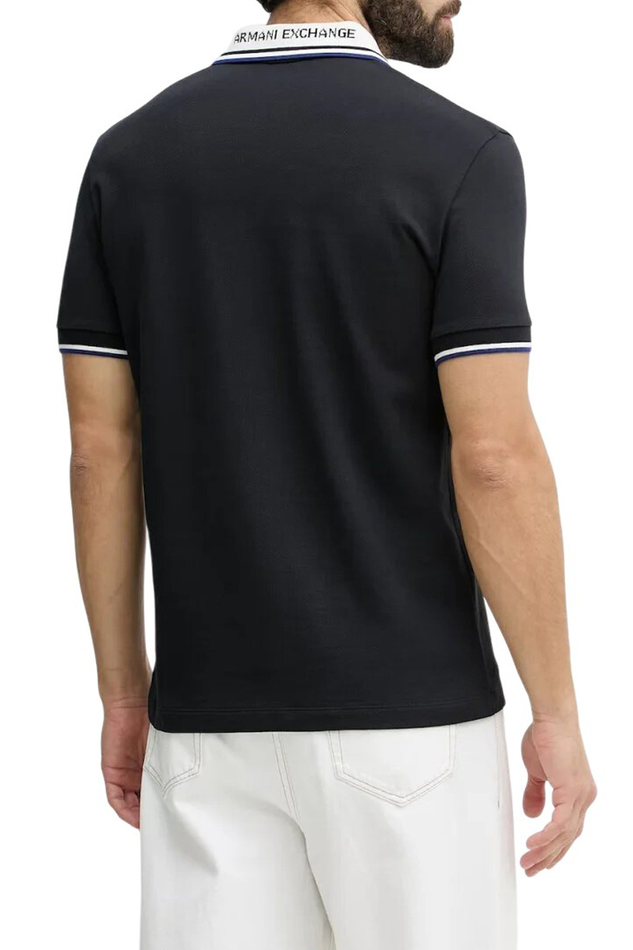 Поло из натурального хлопка с логотипом|Основной цвет:Синий Мужской Armani Exchange Поло из натурального хлопка с логотипом (цвет ), артикул XM002350-AF10366 | Фото 5