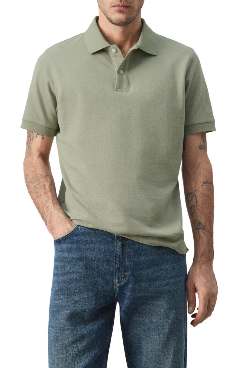 Мужской Mango Man Поло REA из хлопка (цвет ), артикул 27024427 | Фото 3