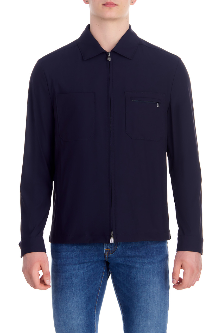 Куртка-рубашка однотонная|Основной цвет:Синий|Артикул:91LI27-3118523 | Фото 1