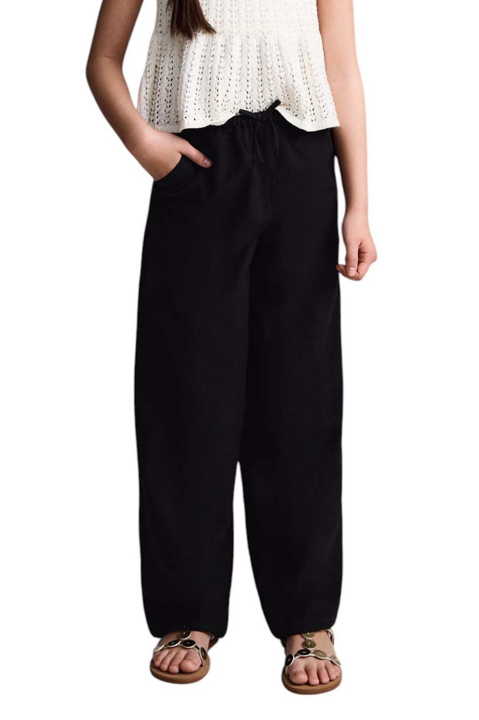 Девочкам Mango Kids Брюки MICHAELA из смесового хлопка (цвет ), артикул 87097161 | Фото 4