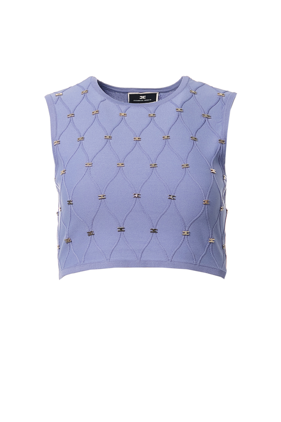 Женский Elisabetta Franchi Трикотажный топ с декором в виде лого (цвет ), артикул TK44B21E2 | Фото 1