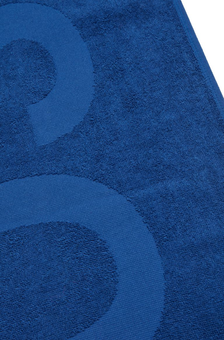 BOSS Пляжное полотенце из хлопка с жаккардовым логотипом (цвет ), артикул 50446614 | Фото 3