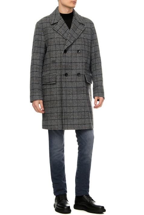 BOSS Двубортное пальто из смесовой шерсти ( цвет), артикул 50479513 | Фото 2