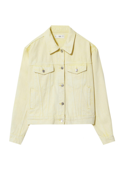 Джинсовая куртка MOM80 с карманами|Основной цвет:Желтый|Артикул:27025763 | Фото 1
