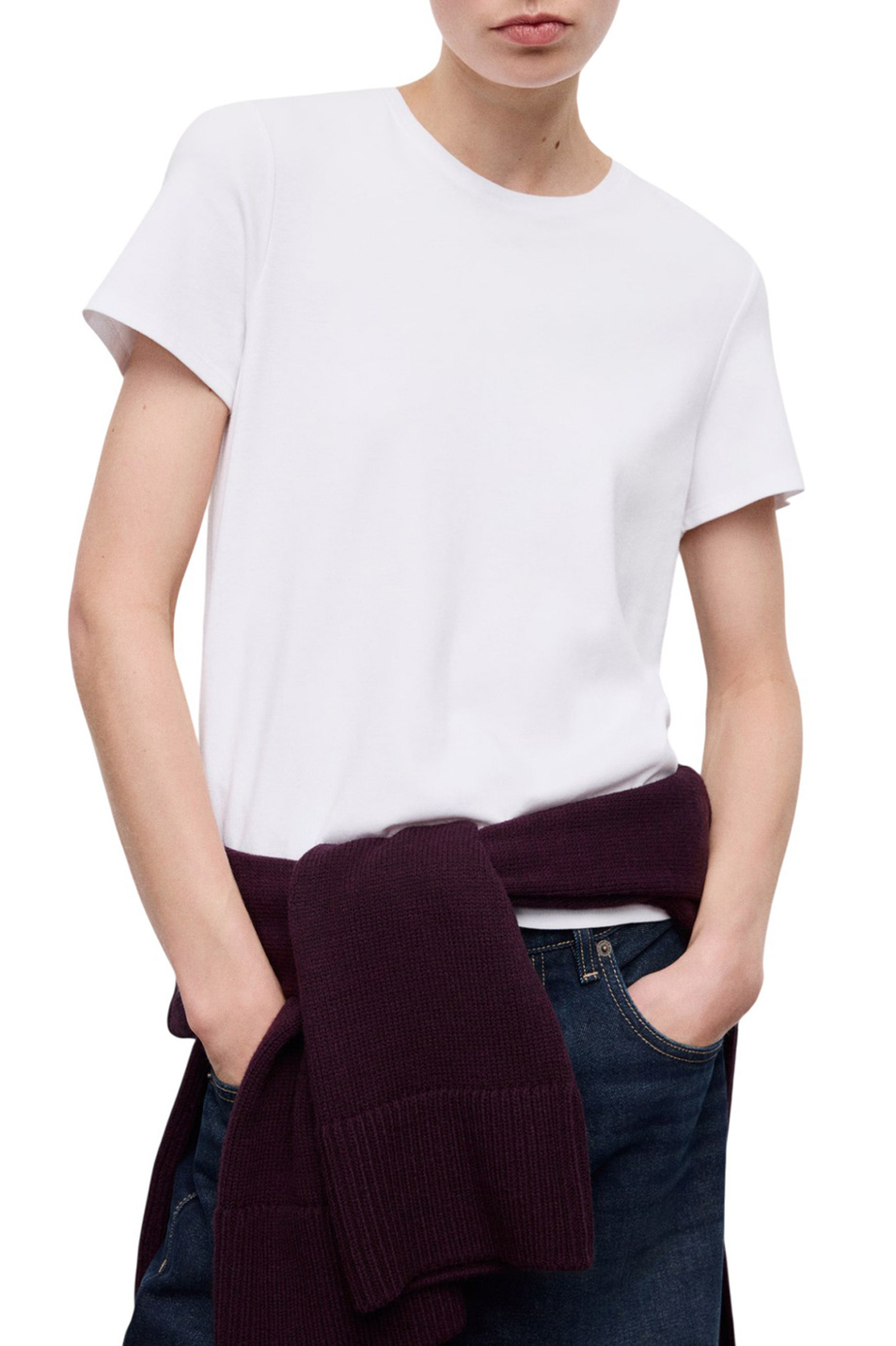 Женский Mango Футболка RITI из хлопка (цвет ), артикул 27063312 | Фото 3