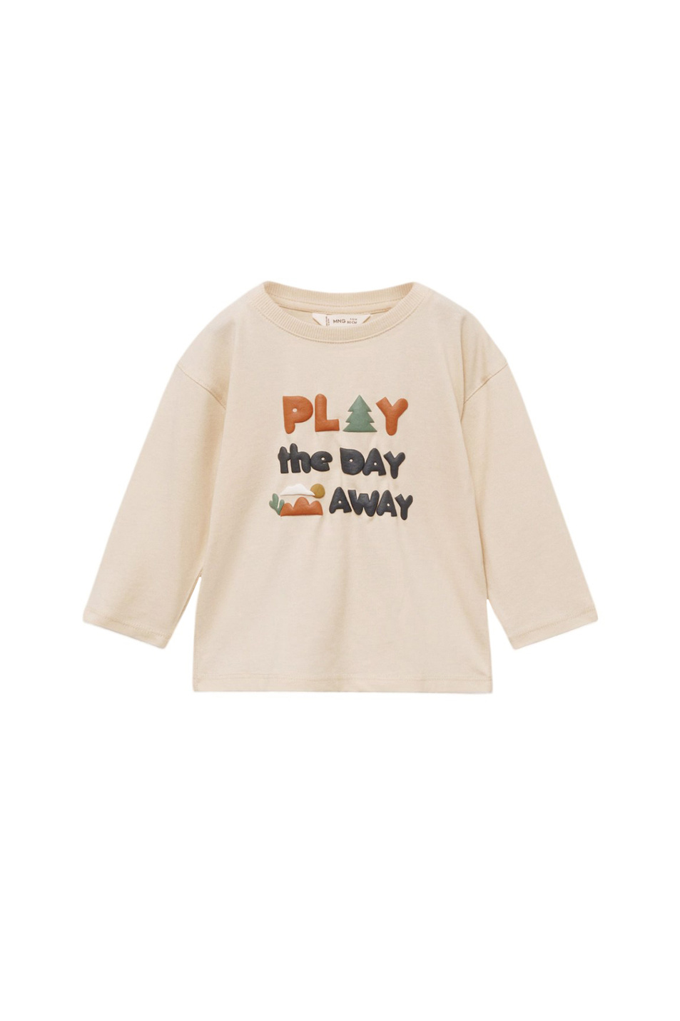 Малышам мальчикам Mango Kids Лонгслив AWAY из хлопка (цвет ), артикул 87033646 | Фото 1