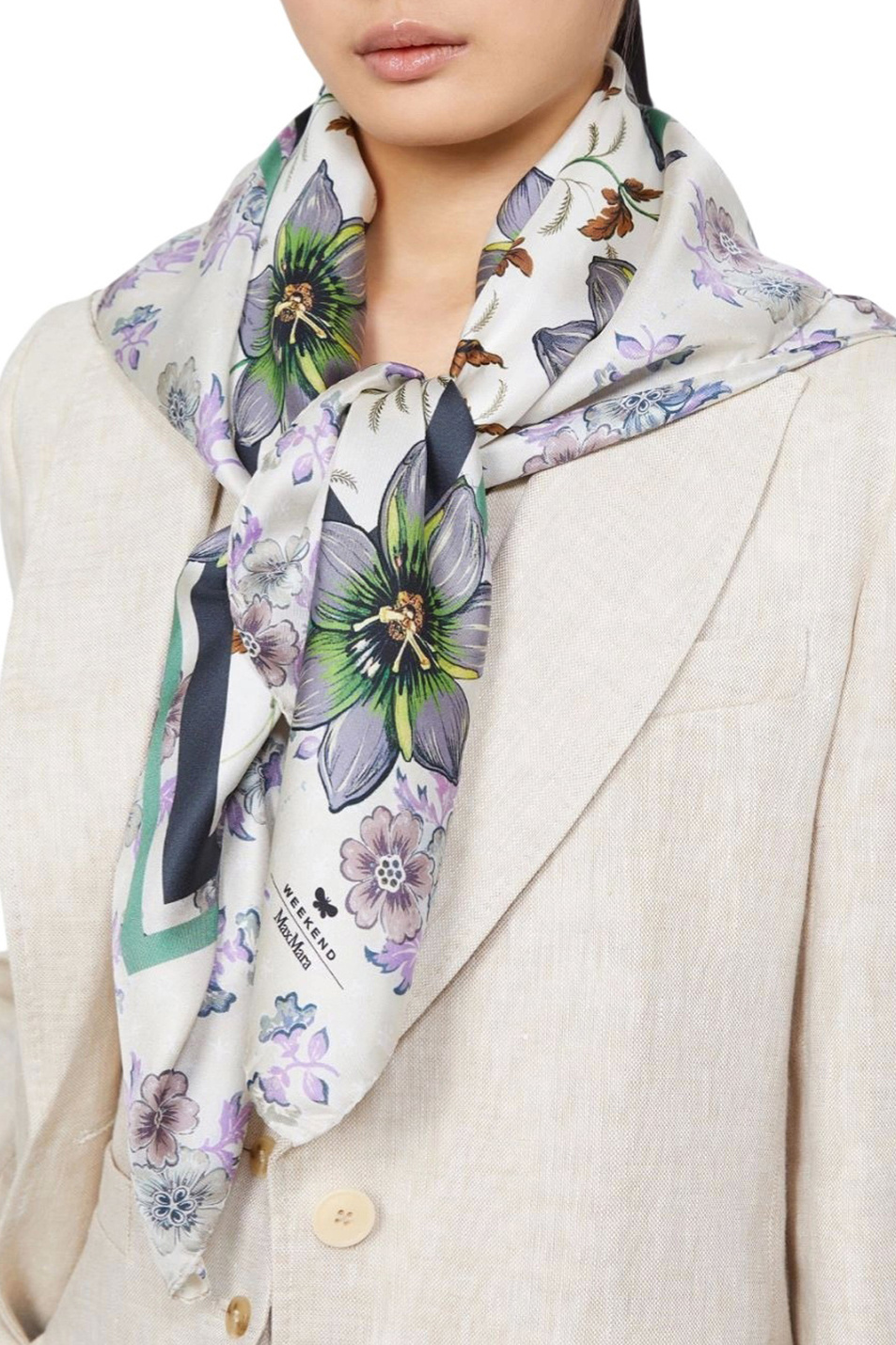 Женский Weekend Max Mara Платок ONESTONEW из шелка (цвет ), артикул 2615541065 | Фото 4