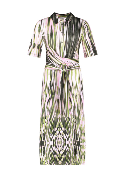 Платье с принтом|Основной цвет:Зеленый|Артикул:180044-35038 | Фото 1